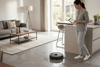Aspirateur robot laveur femme cuisine cuisine moderne