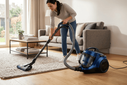 Aspirateur traineau sans sac bleu