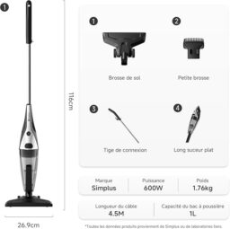 Image du fabricant 2 du SIMPLUS Aspirateur Balai léger