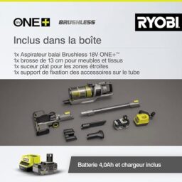 Image du fabricant 5 du RYOBI Aspirateur Balai Brushless 18V