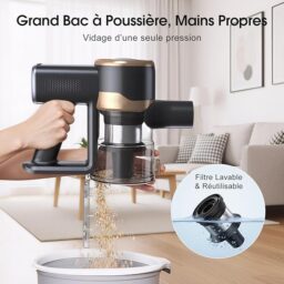 Image du fabricant 6 du Lubluelu Aspirateur Balai Noir Or
