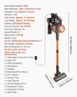 Image du fabricant 7 du VEVOR Aspirateur Balai sans Fil